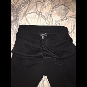Forever 21 Distressed Black Sweatpant Joggers